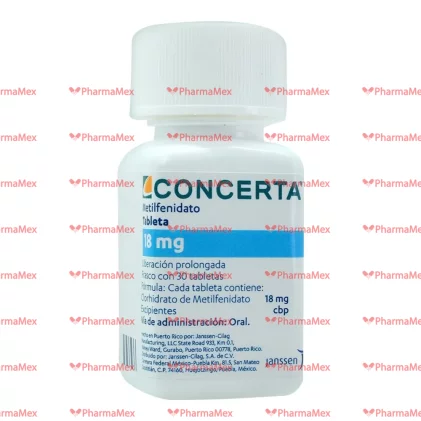 Concerta Methylphenidate 18 mg 30 tabs