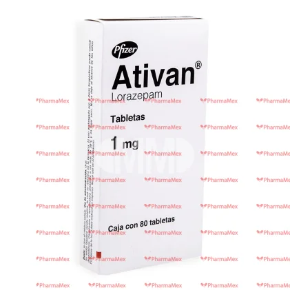 Ativan  Lorazepam 1 mg 80 Tabs.