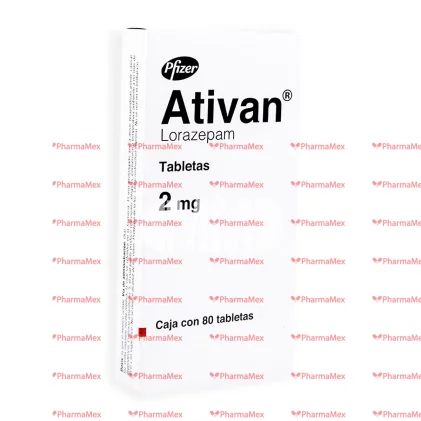 Ativan  Lorazepam 2 mg 80 Tabs.