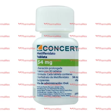 Concerta Methylphenidate 54 mg 30 tabs