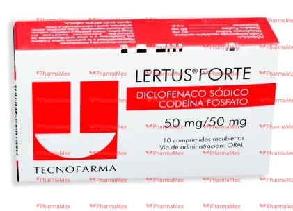 Lertus CD Diclofenac sodium and Codeine  50/50 mg 20 Tabs